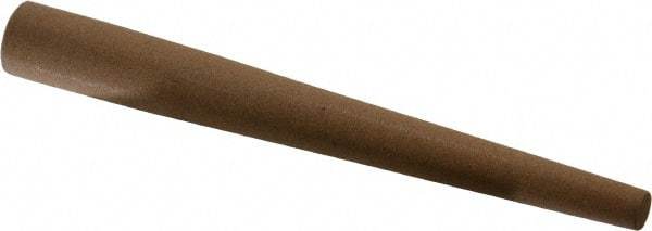 Norton - 4" Long x 1/2" Diam x 1/4" Thick, Aluminum Oxide Sharpening Stone - Round Tapered, Medium Grade - Best Tool & Supply