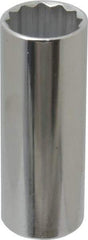 Proto - 1/2" Drive, Deep Hand Socket - 12 Points, 3-1/4" OAL, Chrome Finish - Best Tool & Supply