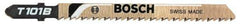 Bosch - 4" Long, 8 Teeth per Inch, High Carbon Steel Jig Saw Blade - Toothed Edge, 1/4" Wide x 0.05" Thick, T-Shank, Ground Side Tooth Set - Best Tool & Supply