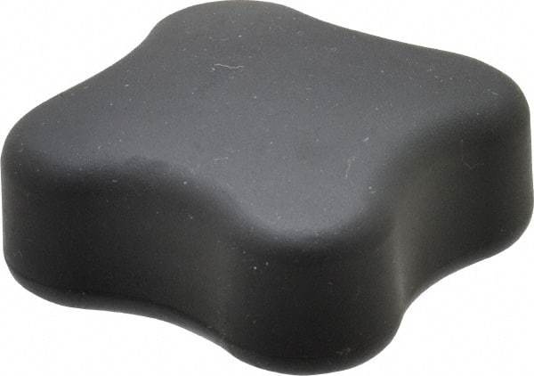 Gibraltar - 1-3/4" Head Diam, 4 Point Lobed Knob - 10-32 Hole, Thermoplastic Elastomer, Black - Best Tool & Supply