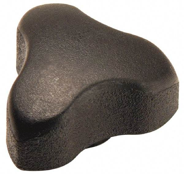 Gibraltar - 2.17" Head Diam, 3 Point Lobed Knob - 1/2-13 Hole, Thermoplastic Elastomer, Black - Best Tool & Supply