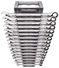 GearWrench - 16 Piece, 8mm to 24mm, 12 Point Combination Wrench Set - Metric Measurement Standard, Chrome Finish, Comes in Tray - Best Tool & Supply