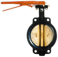 Legend Valve - 4" Pipe, Wafer Butterfly Valve - Gear Handle, Cast Iron Body, Buna-N Seat, 200 WOG, Aluminum Bronze Disc, Stainless Steel Stem - Best Tool & Supply