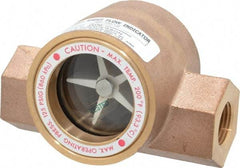 Dwyer - 1/2 Inch, Bronze Body Sight Flow Indicator - 125 Max psi, 4 Inch Overall Length, 200°F - Best Tool & Supply