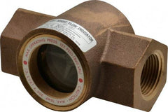 Dwyer - 1 Inch, Bronze Body Sight Flow Indicator - 125 Max psi, 4-3/8 Inch Overall Length, 200°F - Best Tool & Supply