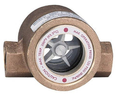 Dwyer - 2 Inch, Bronze Body Sight Flow Indicator - 125 Max psi, 5-1/2 Inch Overall Length, 200°F - Best Tool & Supply