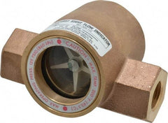 Dwyer - 1/2 Inch, Bronze Body Sight Flow Indicator - 125 Max psi, 4-1/16 Inch Overall Length, 200°F - Best Tool & Supply