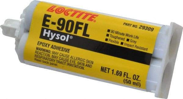 Loctite - 50 mL Cartridge Two Part Epoxy - 90 min Working Time, 3,130 psi Shear Strength, Series E-90FL - Best Tool & Supply