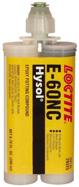 Loctite - 200 mL Cartridge Two Part Epoxy - 60 min Working Time, 3,110 psi Shear Strength, Series E-60NC - Best Tool & Supply