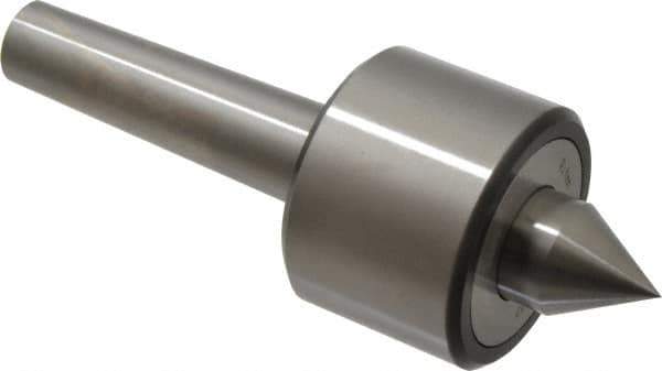 Riten - MT3 Taper Shank, 2-3/8" Head Diam 4,480 Lb Capacity Live Center - 4,000 Max RPM, 1-3/4" Head Length, 1" Point Diam, 1-1/4" Point Len, 1,100 Lb Max Workpc, 6-7/16" OAL, 1-1/4" Long Tip, Standard Point - Best Tool & Supply