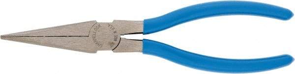 Channellock - 7-1/2" OAL, 1-21/32" Jaw Length x 3/4" Jaw Width, Long Nose Pliers - Crosshatch Jaw, Standard Head, Plastic Dipped Handles - Best Tool & Supply