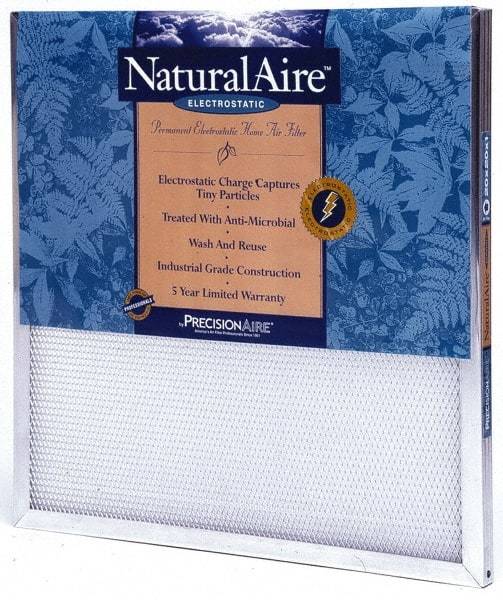 PrecisionAire - 16" Noml Height x 20" Noml Width x 2" Noml Depth, 50 to 60% Capture Efficiency, Wire-Backed Pleated Air Filter - MERV 10, Polyester/Polypropylene, Integrated Frame, For Any Unit - Best Tool & Supply