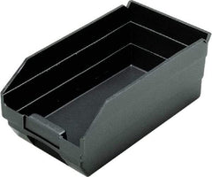 Quantum Storage - 11-5/8" Deep, Black Polypropylene Hopper Shelf Bin - 4" High x 2-3/4" Wide x 11-5/8" Long - Best Tool & Supply