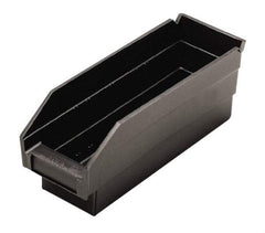 Quantum Storage - 11-5/8" Deep, Black Polypropylene Hopper Shelf Bin - 4" High x 4-1/8" Wide x 11-5/8" Long - Best Tool & Supply