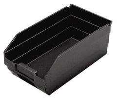 Quantum Storage - 11-5/8" Deep, Black Polypropylene Hopper Shelf Bin - 4" High x 6-5/8" Wide x 11-5/8" Long - Best Tool & Supply