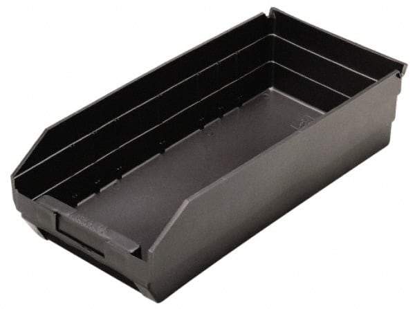 Quantum Storage - 17-7/8" Deep, Black Polypropylene Hopper Shelf Bin - 4" High x 8-3/8" Wide x 17-7/8" Long - Best Tool & Supply