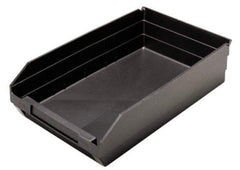 Quantum Storage - 17-7/8" Deep, Black Polypropylene Hopper Shelf Bin - 4" High x 11-1/8" Wide x 17-7/8" Long - Best Tool & Supply