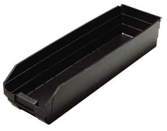 Quantum Storage - 23-5/8" Deep, Black Polypropylene Hopper Shelf Bin - 4" High x 6-5/8" Wide x 23-5/8" Long - Best Tool & Supply