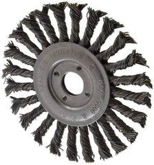 Value Collection - 6" OD, 7/8" Arbor Hole, Knotted Steel Wheel Brush - 1/2" Face Width, 1-1/2" Trim Length, 0.015" Filament Diam, 9,000 RPM - Best Tool & Supply