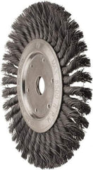 Value Collection - 8" OD, 7/8" Arbor Hole, Knotted Steel Wheel Brush - 1/2" Face Width, 1-11/16" Trim Length, 0.012" Filament Diam, 8,500 RPM - Best Tool & Supply