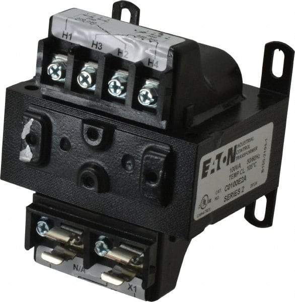 Eaton Cutler-Hammer - 1 Phase, 0.1 kVA, Control Transformer - 2 Input, 1 Output Winding, 50/60 Hz, 3-3/8 Inch Deep x 2-7/8 Inch High, 131°F Temp Rise - Best Tool & Supply