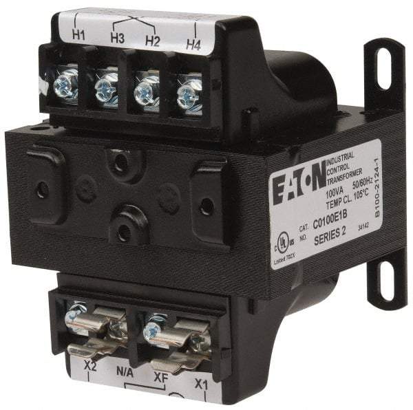 Eaton Cutler-Hammer - 1 Phase, 0.1 kVA, Control Transformer - 2 Input, 1 Output Winding, 50/60 Hz, 3-3/8 Inch Deep x 2-7/8 Inch High, 131°F Temp Rise - Best Tool & Supply