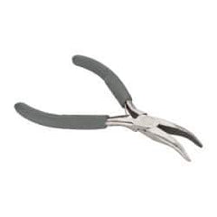 Value Collection - 5" OAL, 1-11/32" Jaw Length x 9/16" Jaw Width, Long Nose Side Cutting Bent Nose Pliers - Smooth Jaw, Plastic Dipped Handles - Best Tool & Supply