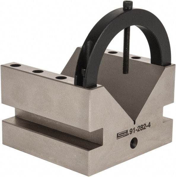 SPI - 4-3/8" Max Capacity, 90° Angle, Hardened Steel V-Block - 6" Long x 6" Wide x 4" High, Sold as Individual - Best Tool & Supply