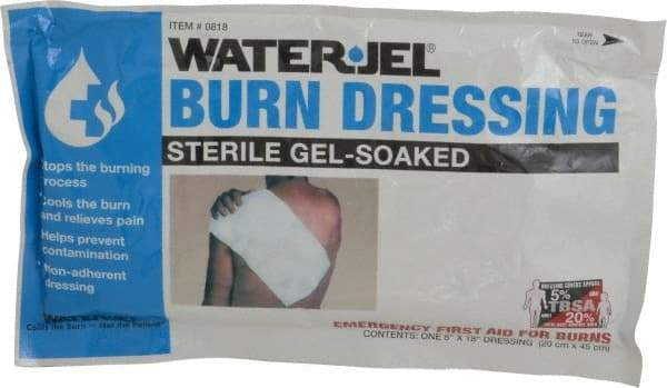 North - 18" Long x 8" Wide, General Purpose Gel Soaked Burn Dressing - White, Nonwoven Bandage - Best Tool & Supply