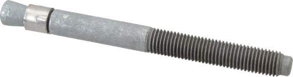 Value Collection - 3/4" Diam, 3/4" Drill, 8-1/2" OAL, 1-1/4" Min Embedment Wedge Expansion Concrete Anchor - Grade 5 Steel, Galvanized Finish, Hex Nut Head, Hex Drive, 4" Thread Length - Best Tool & Supply