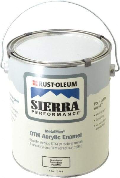 Rust-Oleum - 1 Gal Safety Blue Semi Gloss Finish Acrylic Enamel Paint - Interior/Exterior, Direct to Metal, <0 gL VOC Compliance - Best Tool & Supply