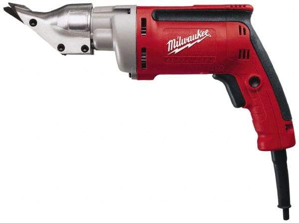 Milwaukee Tool - 2,500 SPM, 120 Volt, Pistol Grip Handle, Handheld Electric Shear - 18 Gauge (Steel) & 20 Gauge (Stainless Steel) Cutting Capacity - Best Tool & Supply