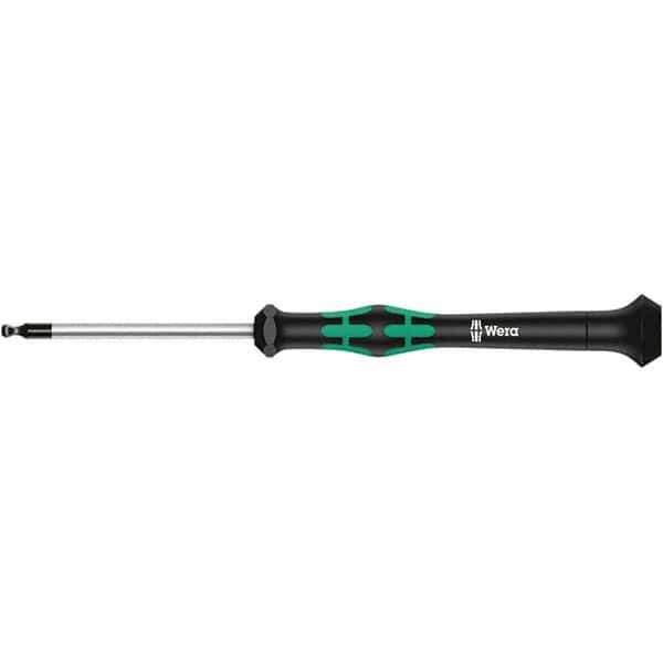 Wera - 3/32" Hex Ball End Driver - 2-3/8" Bade Length, Multi Handle, 262mm OAL - Best Tool & Supply