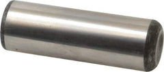 Made in USA - 1" Diam x 3" Pin Length Grade 8 Alloy Steel Standard Dowel Pin - Bright Finish, C 47-58 & C 60 (Surface) Hardness, 117,800 Lb (Single Shear), 235,600 Lb (Double Shear) Breaking Strength, 1 Beveled & 1 Rounded End - Best Tool & Supply