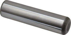 Made in USA - 1" Diam x 4" Pin Length Grade 8 Alloy Steel Standard Dowel Pin - Bright Finish, C 47-58 & C 60 (Surface) Hardness, 117,800 Lb (Single Shear), 235,600 Lb (Double Shear) Breaking Strength, 1 Beveled & 1 Rounded End - Best Tool & Supply