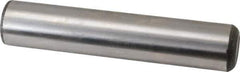 Made in USA - 1" Diam x 5" Pin Length Grade 8 Alloy Steel Standard Dowel Pin - Bright Finish, C 47-58 & C 60 (Surface) Hardness, 117,800 Lb (Single Shear), 235,600 Lb (Double Shear) Breaking Strength, 1 Beveled & 1 Rounded End - Best Tool & Supply