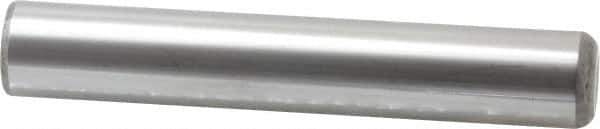 Made in USA - 1" Diam x 6" Pin Length Grade 8 Alloy Steel Standard Dowel Pin - Bright Finish, C 47-58 & C 60 (Surface) Hardness, 117,800 Lb (Single Shear), 235,600 Lb (Double Shear) Breaking Strength, 1 Beveled & 1 Rounded End - Best Tool & Supply