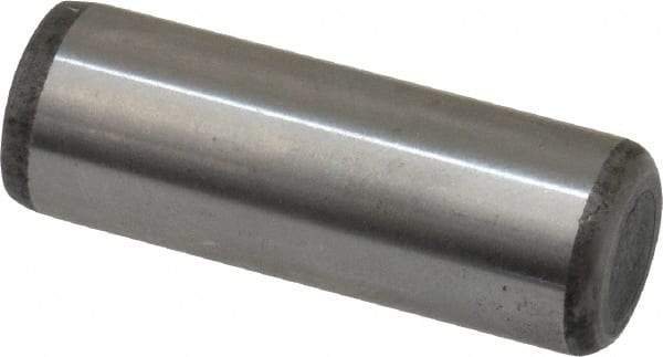 Made in USA - 7/16" Diam x 1-1/4" Pin Length Grade 8 Alloy Steel Standard Dowel Pin - Bright Finish, C 47-58 & C 60 (Surface) Hardness, 22,550 Lb (Single Shear), 45,100 Lb (Double Shear) Breaking Strength, 1 Beveled & 1 Rounded End - Best Tool & Supply