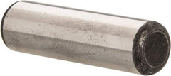 Made in USA - 1/2" Diam x 1-3/4" Pin Length Grade 8 Alloy Steel Standard Dowel Pin - Bright Finish, C 47-58 & C 60 (Surface) Hardness, 29,450 Lb (Single Shear), 58,900 Lb (Double Shear) Breaking Strength, 1 Beveled & 1 Rounded End - Best Tool & Supply