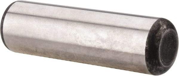 Made in USA - 3/4" Diam x 2-1/2" Pin Length Grade 8 Alloy Steel Standard Dowel Pin - Bright Finish, C 47-58 & C 60 (Surface) Hardness, 132,400 Lb (Double Shear), 66,200 Lb (Single Shear) Breaking Strength, 1 Beveled & 1 Rounded End - Best Tool & Supply