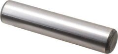 Made in USA - 3/4" Diam x 3-1/2" Pin Length Grade 8 Alloy Steel Standard Dowel Pin - Bright Finish, C 47-58 & C 60 (Surface) Hardness, 132,400 Lb (Double Shear), 66,200 Lb (Single Shear) Breaking Strength, 1 Beveled & 1 Rounded End - Best Tool & Supply