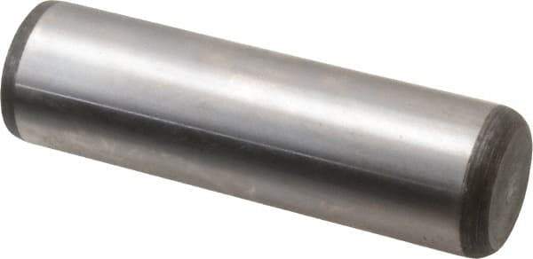 Made in USA - 7/8" Diam x 3" Pin Length Grade 8 Alloy Steel Standard Dowel Pin - Bright Finish, C 47-58 & C 60 (Surface) Hardness, 180,400 Lb (Double Shear), 90,200 Lb (Single Shear) Breaking Strength, 1 Beveled & 1 Rounded End - Best Tool & Supply