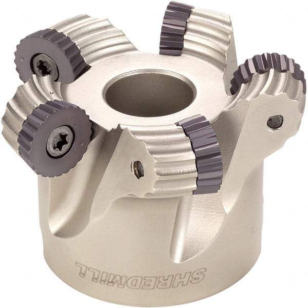 Iscar - 66mm Cut Diam, 8mm Max Depth, 22mm Arbor Hole, 5 Inserts, RC.. Insert Style, Indexable Copy Face Mill - FRW Cutter Style, 45mm High, Through Coolant, Series MillShred - Best Tool & Supply