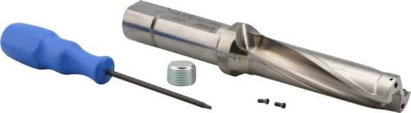 Iscar - 3-3/4" Max Drill Depth, 4xD, 0.937" Diam, Indexable Insert Drill - 1" Shank Diam, Whistle Notch Shank - Best Tool & Supply