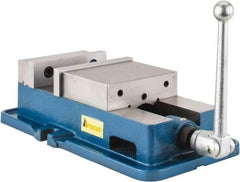 Interstate - 6" Jaw Width, 5-29/32" Jaw Opening Capacity, Horizontal Stationary Machine Vise - Manual Operation, 7,875 Lb Capacity, 1 Station, 16.85" Long x 4.72" High x 1-1/2" Deep, 1-1/2" Jaw Height, Cast Iron - Best Tool & Supply