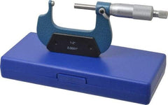 Value Collection - 1 to 2 Inch Measurement Range, 0.0001 Inch Graduation, Spherical Anvil, Ratchet Stop Thimble, Mechanical Anvil, Tube Micrometer - Accurate Up to 0.0001 Inch, Accurate Up to 0.0001 Inch, Enamel Finish, Carbide - Best Tool & Supply