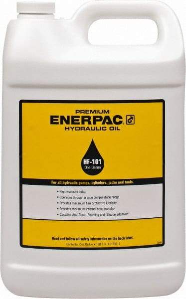 Enerpac - 1 Gal Bottle, Mineral Hydraulic Oil - ISO 32, <12,000 SUS at 0°F, 150 to 165 SUS at 100°F, 42 to 45 SUS at 210°F - Best Tool & Supply