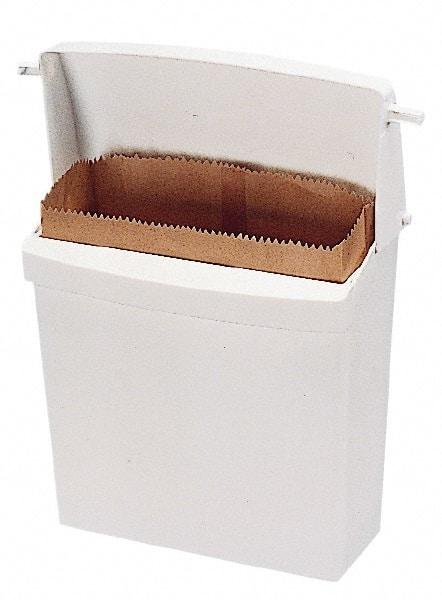 Rubbermaid - Plastic Feminine Hygiene Product Receptacle - 10-3/4" High x 12-1/2" Wide x 5-1/4" Deep, White - Best Tool & Supply