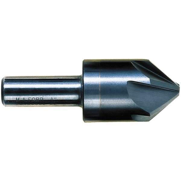 M.A. Ford - 3/4" Head Diam, 1/2" Shank Diam, 6 Flute 90° Solid Carbide Countersink - 2-3/4" OAL - Best Tool & Supply