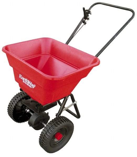 Made in USA - 80 Lb Polyethylene Walk Behind Broadcast Landscape Spreader - 10" Wheels - Best Tool & Supply